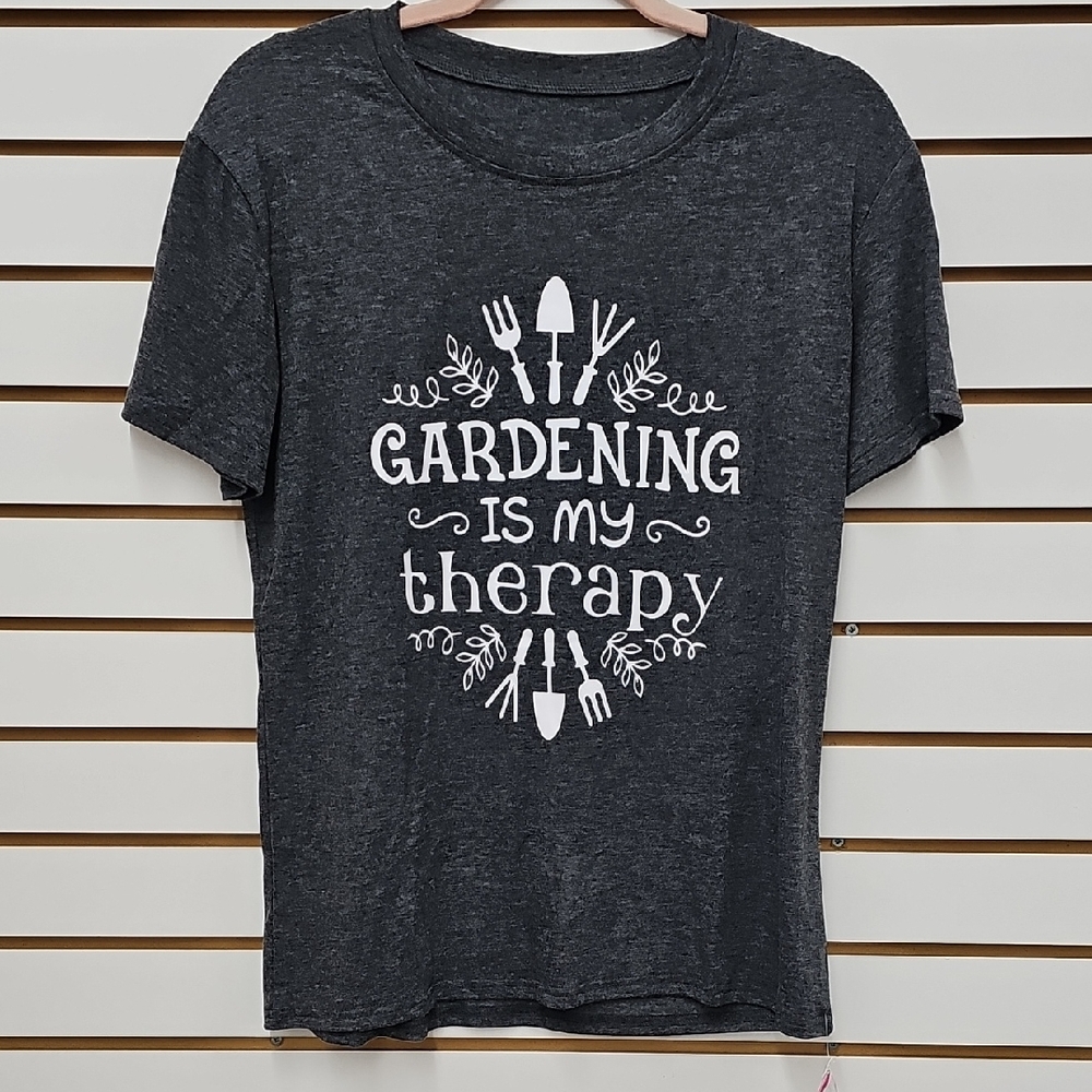 Small Gray Gardening Graphic T-Shirt